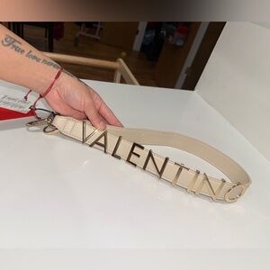 Valentino Cream Strap with Gold Accents